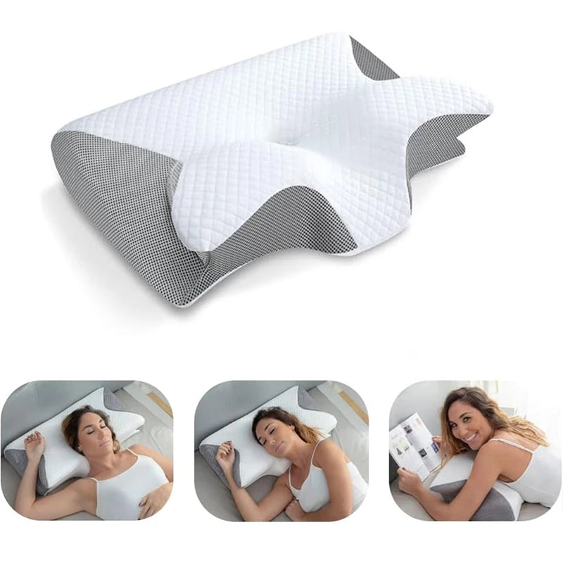 2-in-1 Ergonomic Memory Foam Neck Pillow