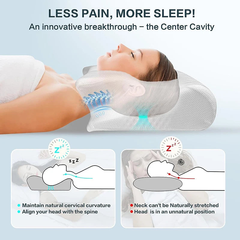 2-in-1 Ergonomic Memory Foam Neck Pillow