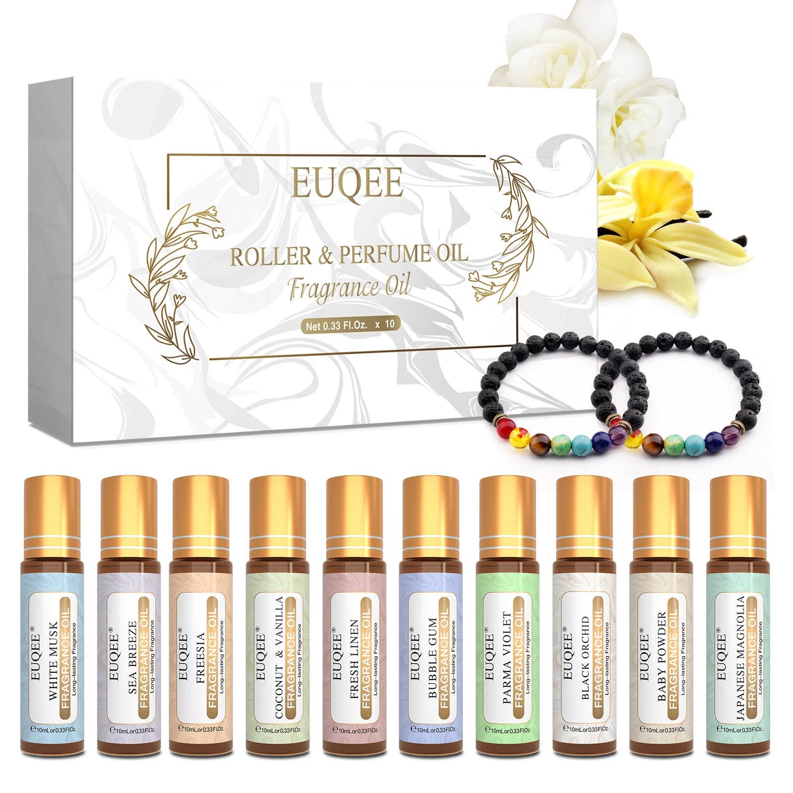 Aromatherapy Roll-On Oil Gift Set – 10pcs